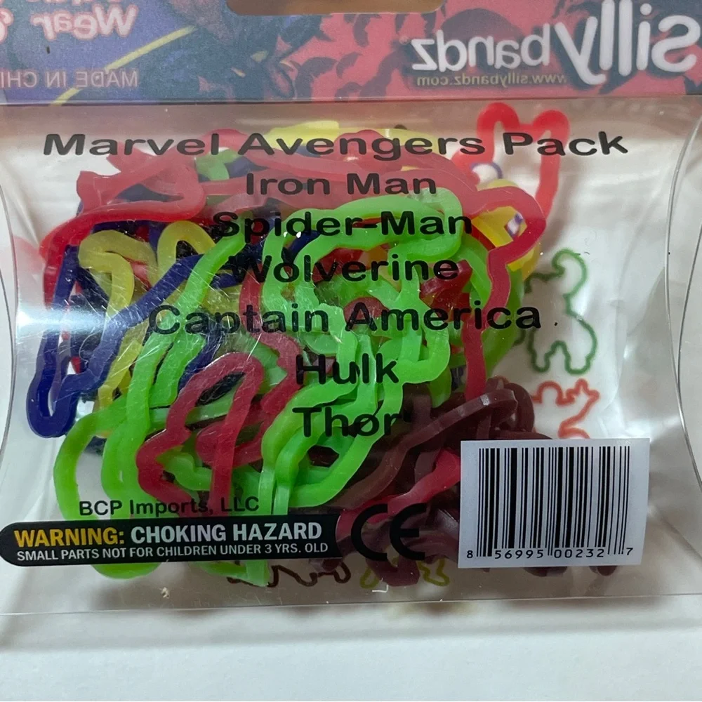 Silly Bandz Elastic Silicone Bracelets MARVEL HEROES shapes Bands, 4 sets of 24